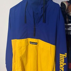 Awesome blue and gold timberland windbreaker; worn maybe 3 times, XXL